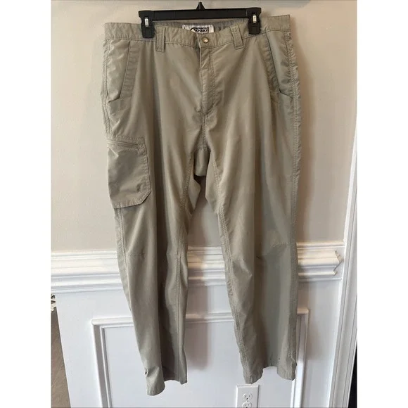 Mountain Khaki Hiking Pants Mens 38 X 30 Beige Lightweight Packable Nylon‎