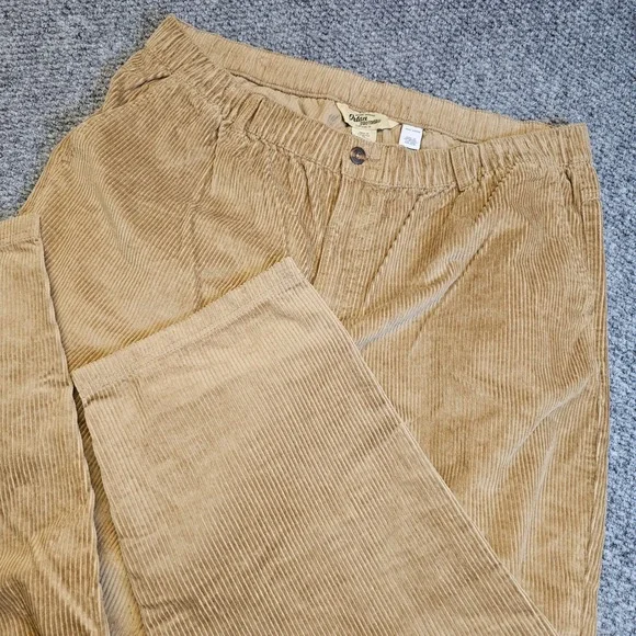 Orton Brothers Clothing Co Baggy Corduroy‎ Pants Beige Stretch Waist XL