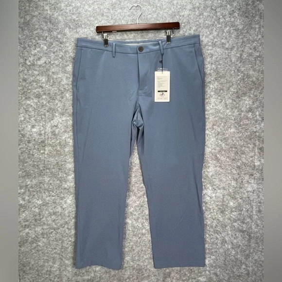 Ministry Of Supply Men’s Momentum Chino Size 40x26 Blue Flat Front Straight Leg