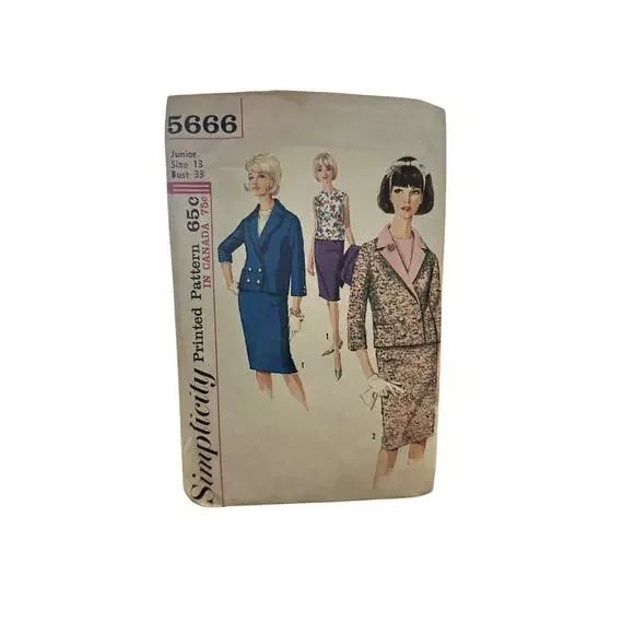 Vintage Simplicity 5666 Sewing Pattern – Junior Size 13, Bust 33