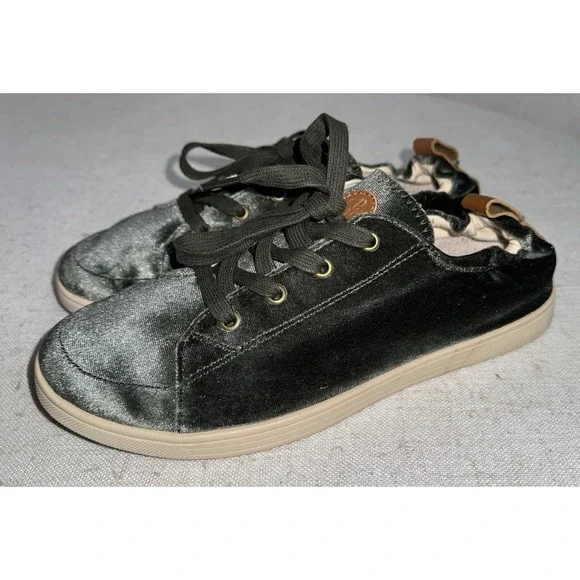 Revitalign Sage Green Velvet Orthotic Santa Clara Betta Sneakers Women's Size‎ 9
