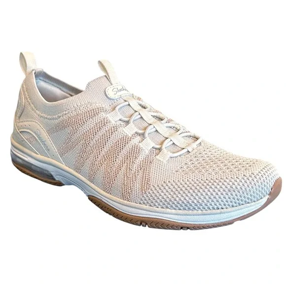 Skechers Active Air‎ Cooled Walking Sneakers 9.5 White Pink Slip On Memory Foam