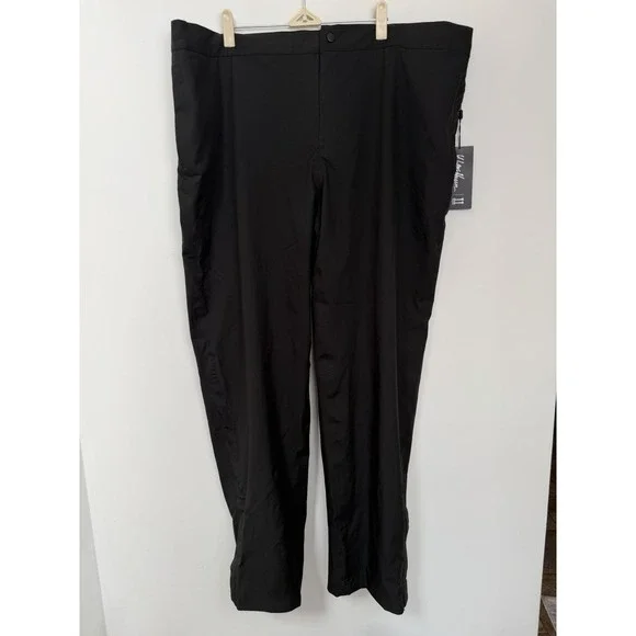 XXL Walter Hagen Men's Golf Pants 11 Majors‎ Flat Front Wind Rain Pants Black
