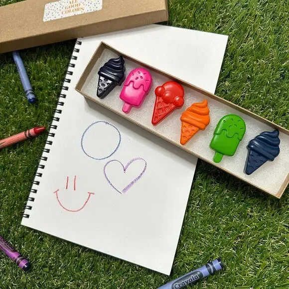2/$30 Ice Cream Popsicle Crayons (6) Kids Boys Girls Tropical Beach B-day Gift