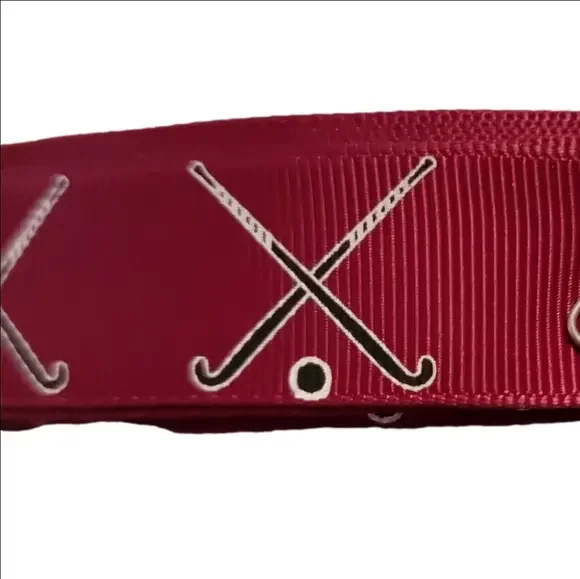 Burgandy Field Hockey Grosgain Ribbon and Foldover Elastic NWT