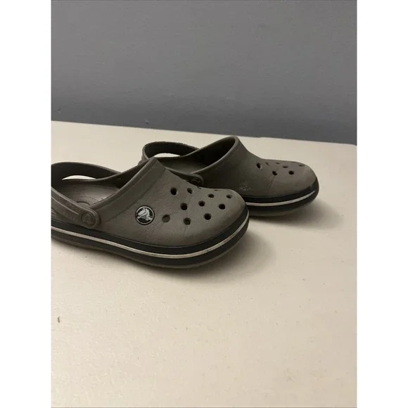 Children's Size 12/13 Gray Crocs Slip On Slipper Water Shoes Some Wear