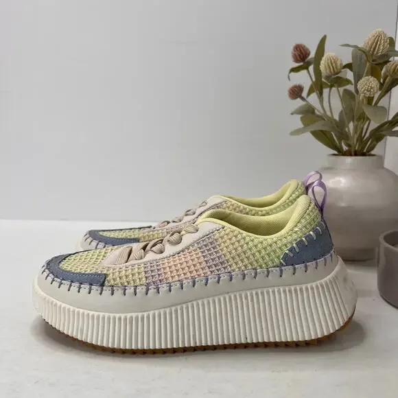 Nicole Miller Brita Platform Lace up Sneakers Multicolored Women 7.5 Light wear