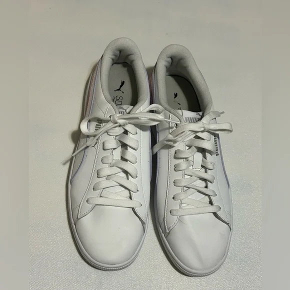 Puma Woman White Sneakers with Subtle Purple Accent