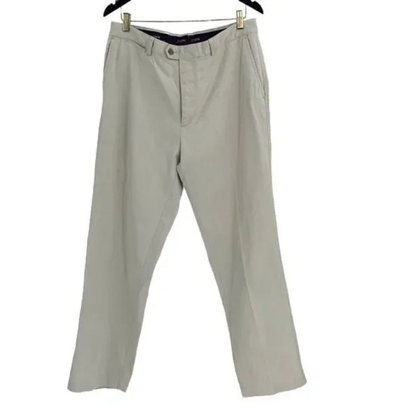 J Crew Mens Coin Pocket Straight Classic Fit Chino Pants‎ Cream Size 35