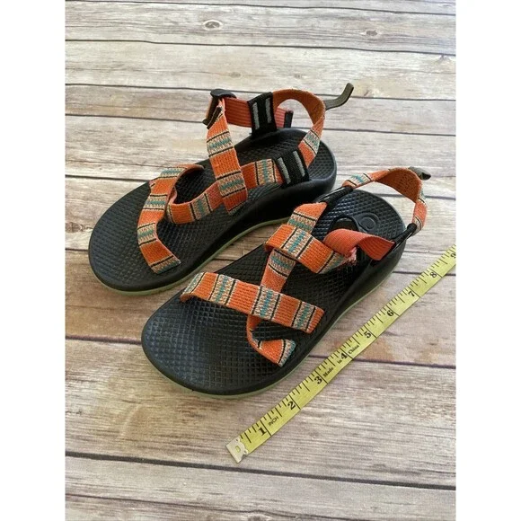 Girls Chaco Z/2 Sandals Classic Shoes 2 Sport Water Hike Orange Blue Aztec