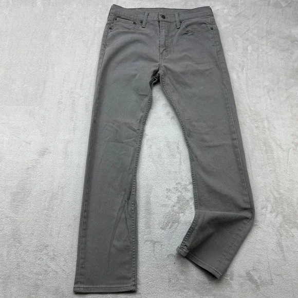 Levi's 513 Slim Straight Pants Mens 32x32 Charcoal Grey Stretch Cotton Twill