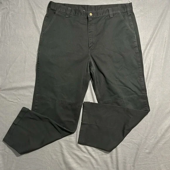 Carhartt B316 Black Carpenter Twill Work Pants Mens Size 42x34 Khaki Double Knee