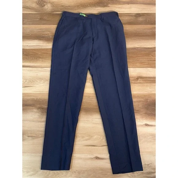 Indochino Wool Dress Pants Mens 34x33 Newbury Navy Blue Trousers