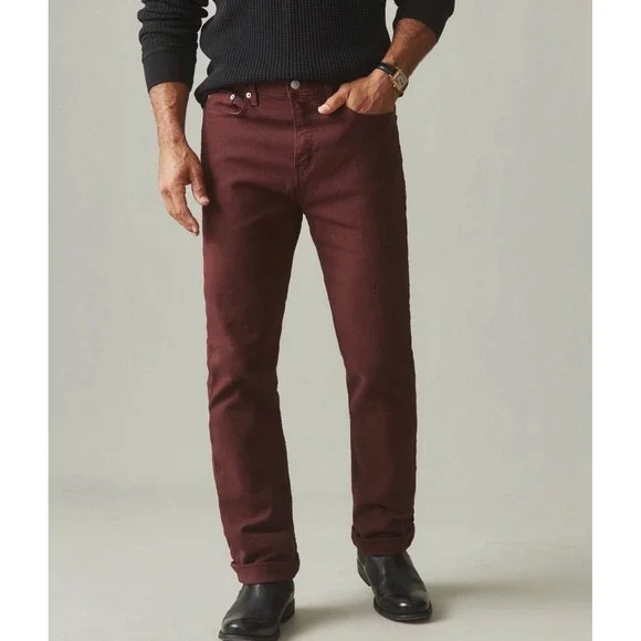 NWOT American Giant Men Roughneck Stretch Canvas Straight Leg Pants 34x34 Raisin