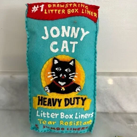 Extremely Rare Lucy Sparrow Felt Art Jonny Cat Litter Box Liner Pillow NWOT