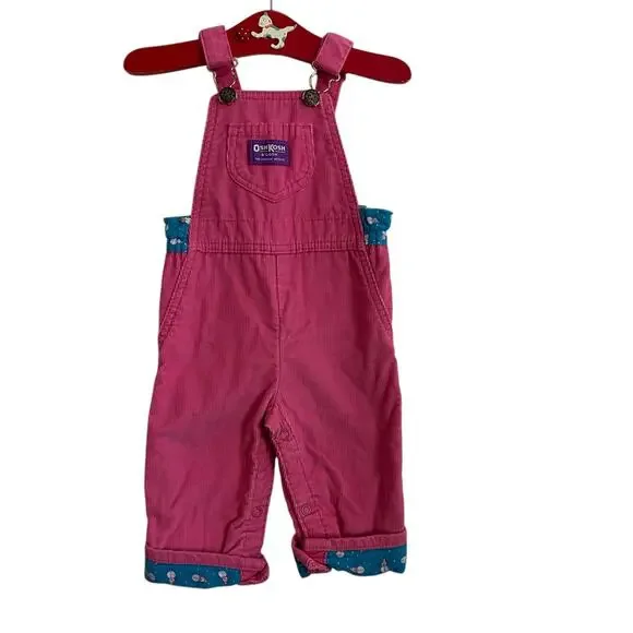 Vintage Oshkosh pink corduroy overalls (18m)