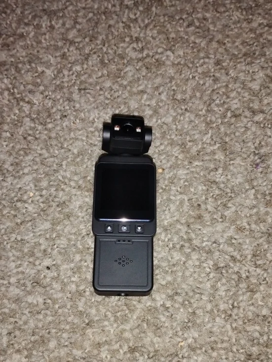Compact Black Flip Dash Camera with Screen