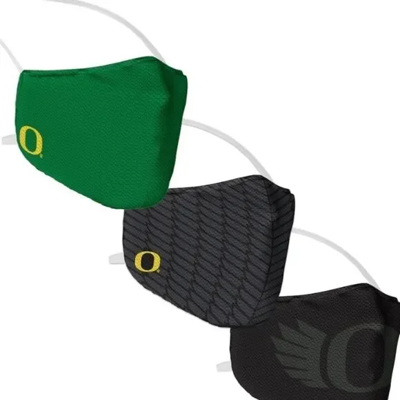 New in Package Oregon Ducks Face Covering Mask Masks Set of 3