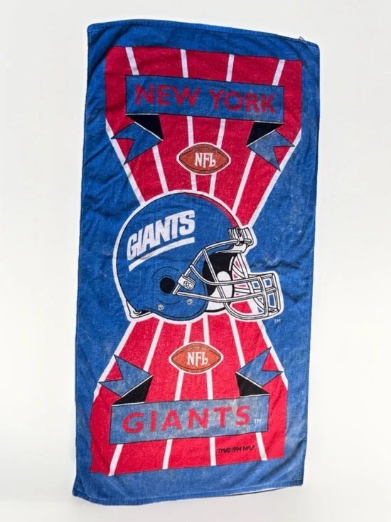 Vintage 1994 New York Giants Football Team Beach Towel NFL Helmet Sports 90s