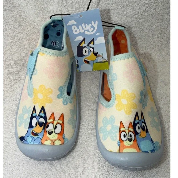 Bluey Bingo Water Shoes Floral Mary Jane Slip On Size 10 GroundUp NWT