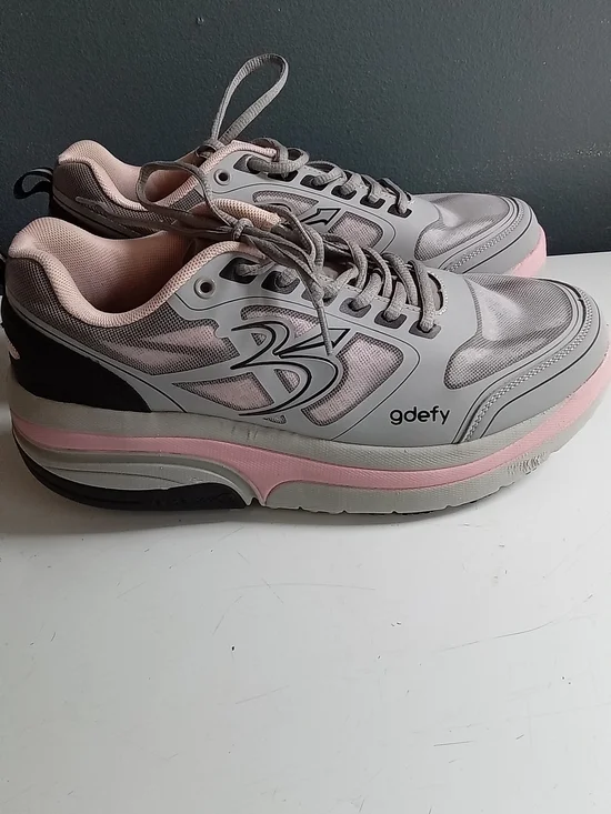 Gravity Defyer G-Defy Ion Women Walking Shoes Grey Pink VersoShock Sneakers