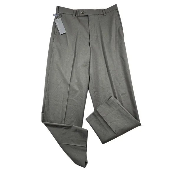 Dockers Dress Pants Mens 30x30 Olive Green Hidden Pocket Pant Flat Front NEW