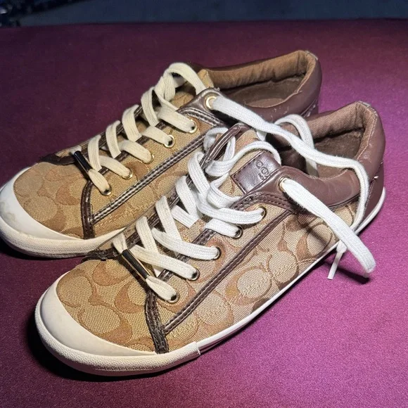 Coach Brown and Cream Sneakers