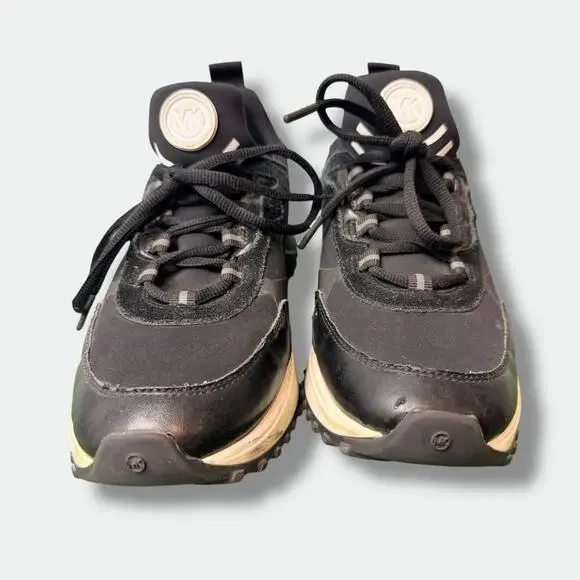MICHAEL KORS Theo Sport Scuba Trainer Women’s Shoes Size 7M Black White