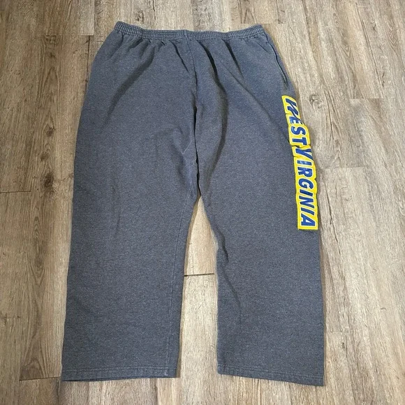 Majestic‎ West Virginia Mountaineers Sweatpants Mens XL Gray Fleece Section 101