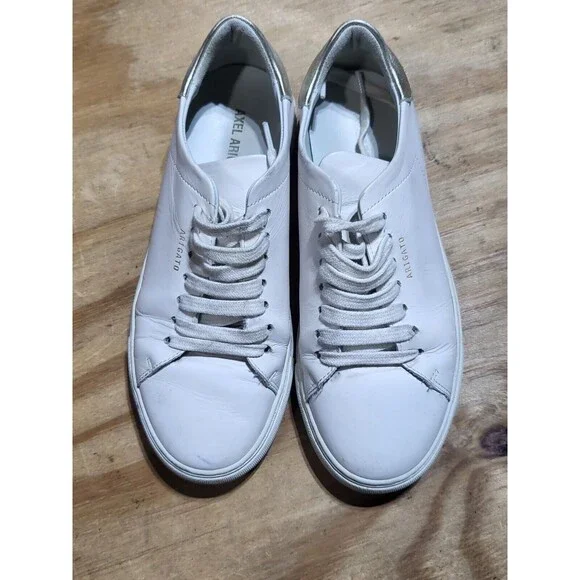 AXEL ARIGATO Lace Up LOW WHITE LEATHER SNEAKERS Size 7.5