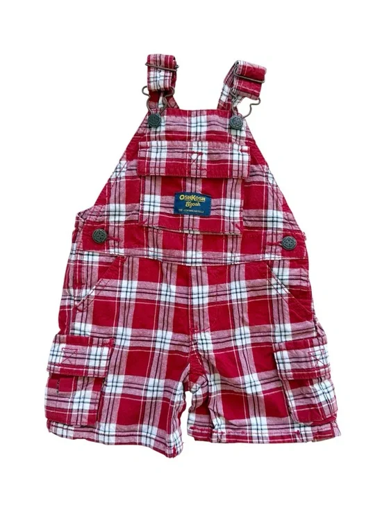 Oshkosh Red Plaid Overalls size 6M