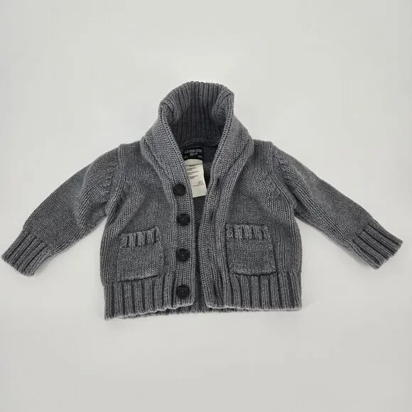 Baby Oshkosh Grey Cardigan Cotton 6 Months