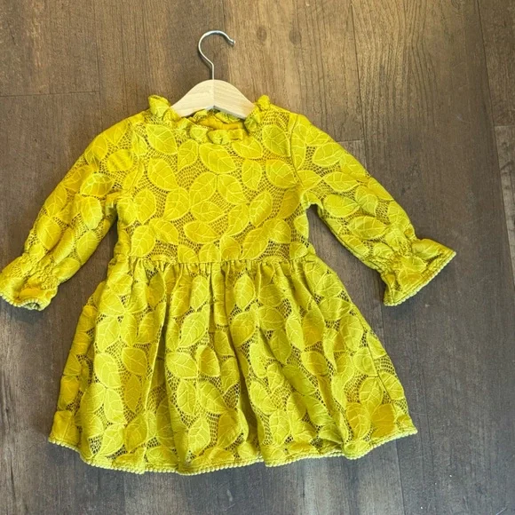 Genuine Kids from OshKosh Mustard Yellow Lace Dress - 2T