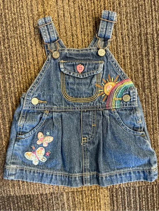 Vintage Y2K Oshkosh denim overall dress size 3-6 months