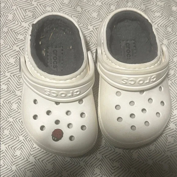 CROCS Kids White Water Shoes with Ladybug Jibbitz - 6