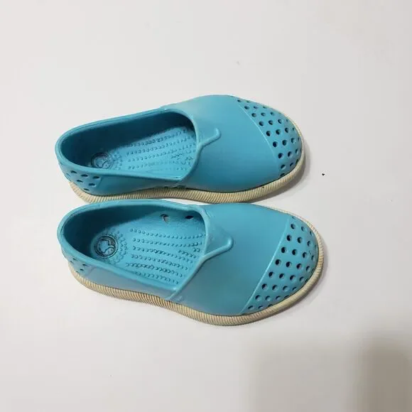 Native Kids Girl 5‎ Bright Blue Breathable Comfort Shoes Eyelet Details Water