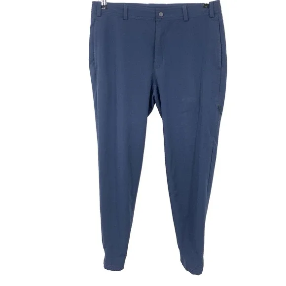 Mack Weldon Men Size Large Pants‎ Blue Performance Slim Straight Joggers Stretch