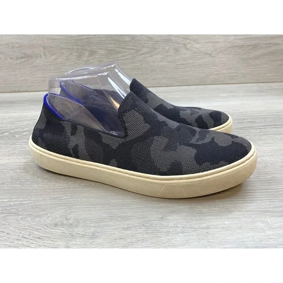 Rothys The Sneaker Women's Shadow Camo Grey Black 8.5 Slip On‎ Comfort Shoes