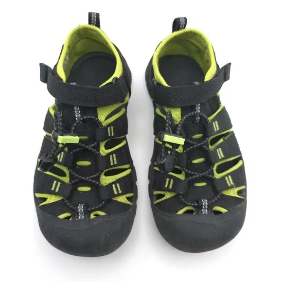 KEEN FootWear Kids Sandals 2 Black & Green Outdoor Water Shoes Hook Loop