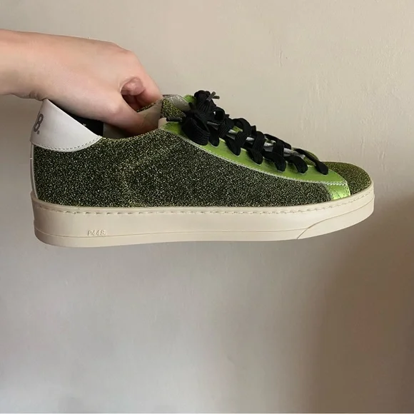 P448 Jack Lima Metallic Green Sneakers with Black Laces