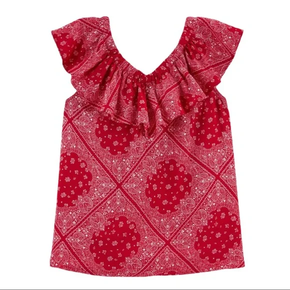 OshKosh Girls Red & White Sleeveless Bandana Top Size 6 or 6X