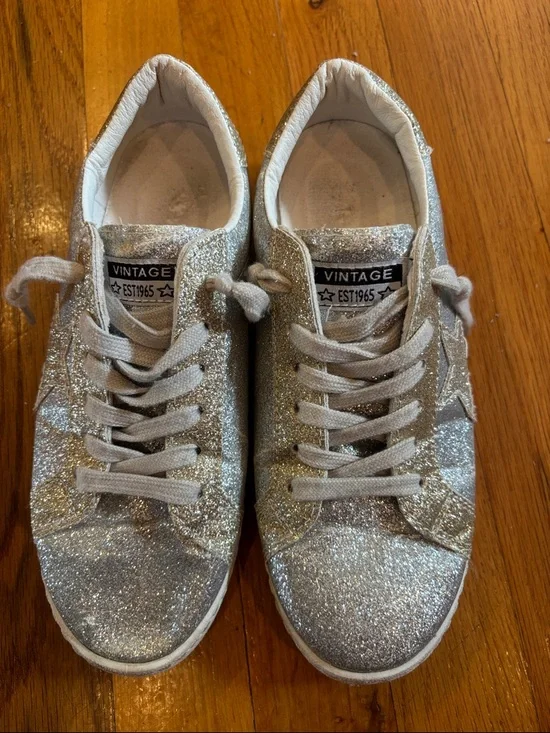 Vintage Havana Silver and Gold Glitter Sneakers Sz 6