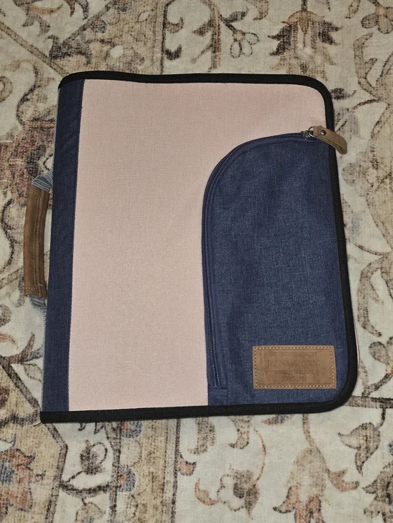 Renwick Organizer Folio in Pink and Navy