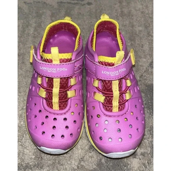 London Fog Mudpuppies Pool to Play Sneakers Pink Water Shoes Toddler Girls‎ Sz 8