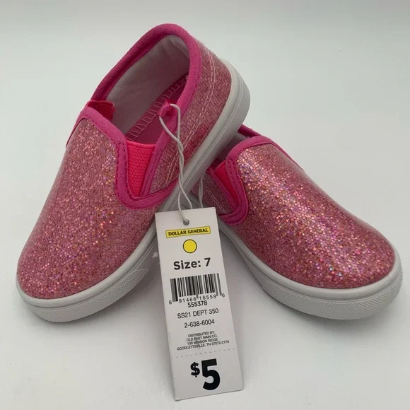 Pink Sparkly Girls Shoes  Sizes 7 & 9