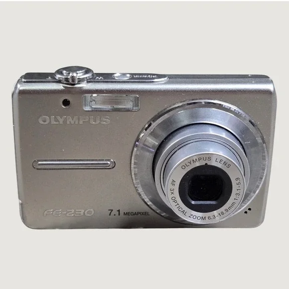 Olympus FE-230 Digital Camera 7.1MP Silver Compact Point and Shoot for parts