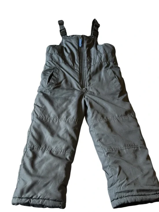 OshKosh B'gosh Kids Snow Bib Black Overalls Snowsuit Winter Ski Size 5/6 Pockets