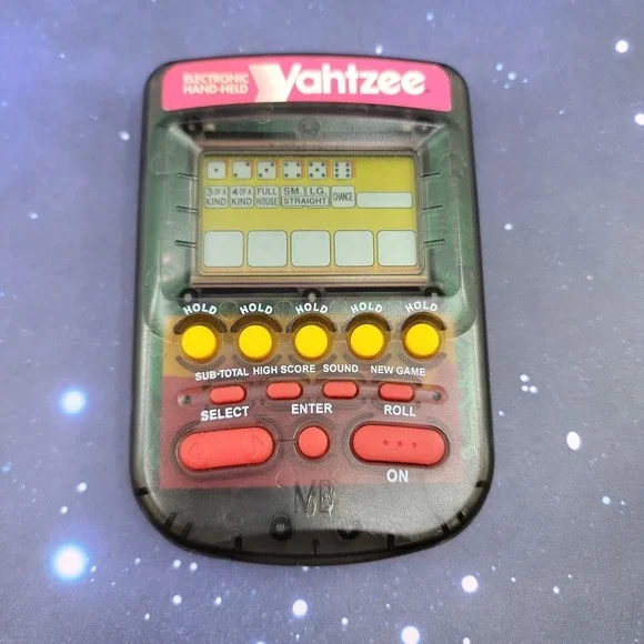 1995 Electronic Handheld Yahtzee Game - Tested 4511 Clear Milton Bradley
