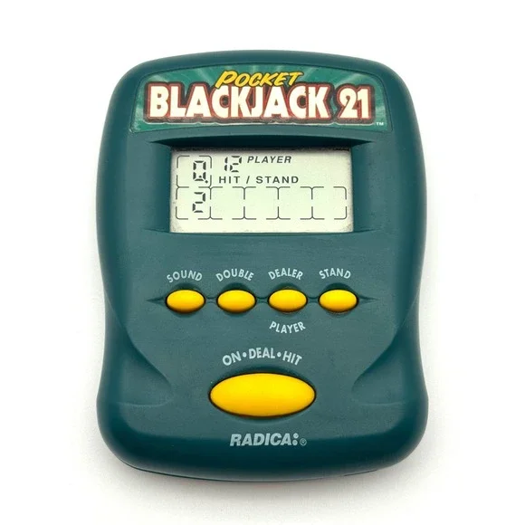 Pocket Blackjack 21 Handheld Electronic Game Radica Vintage 1996 Tested