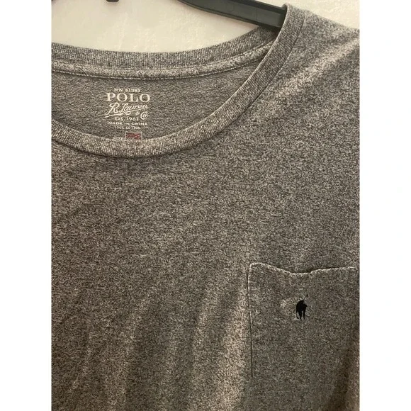 Polo R. Lauren & Co. Mens Size XXL Shirt‎ Gray Long Sleeve Round Neck Cotton